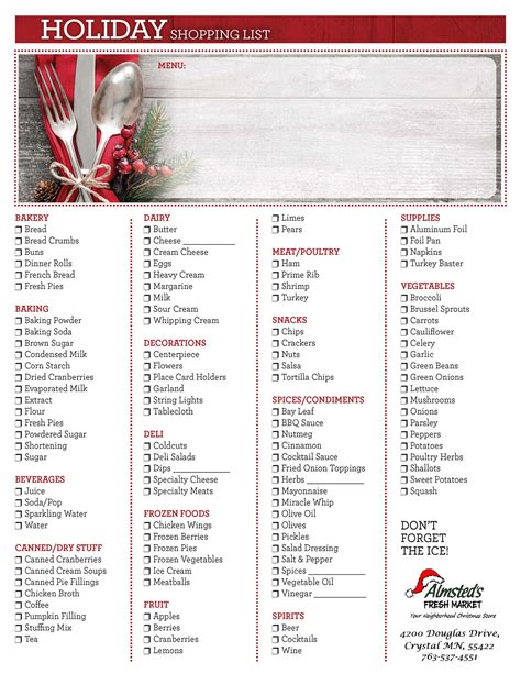Christmas Food Shopping List Template Latest Top Popular Review Of Latest Christmas News