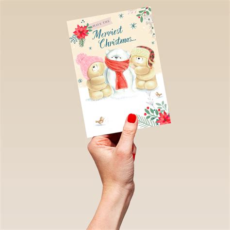 personalised forever friends snowman christmas card hallmark uk