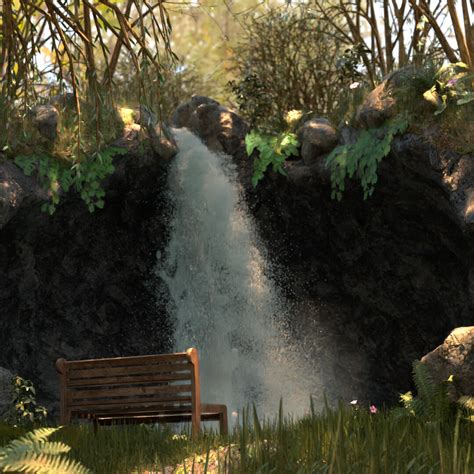 Sunset Waterfall Finished Projects Blender Artists Community
