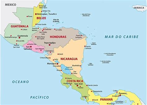 North And Central America Map With Capitals