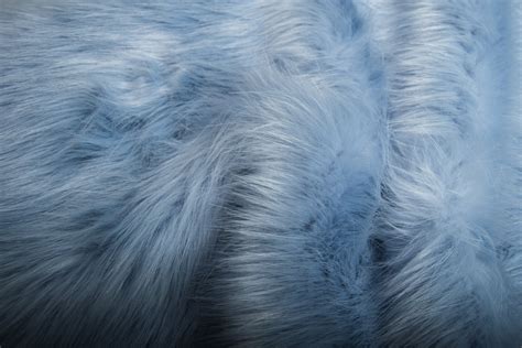 Powder Blue Fox Imitation Faux Fur Fabric By The Meter