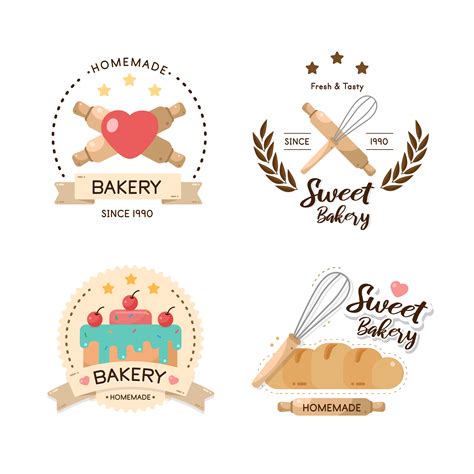 Bakery And Cupcakes Logo Set 1272195 Vector Art At Vecteezy