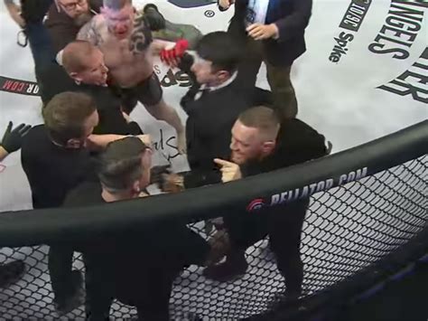Conor Mcgregor Storms Cage At Bellator 187 Allegedly Pushes Referee