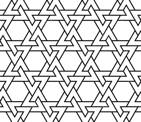 Black And White Seamless Arabic Geometric Ornament With Uniform Line