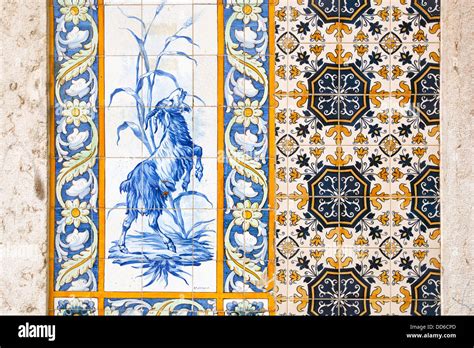 Hand Painted Portuguese Ceramic Tile Lisbon Portugal Europe Stock Photo Alamy