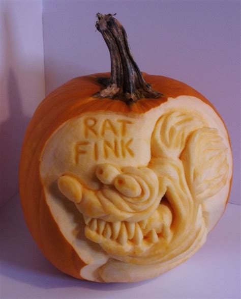 Rat Fink Pumpkin Carving By Greg Hand Pumpkin Carving Pumpkin Art