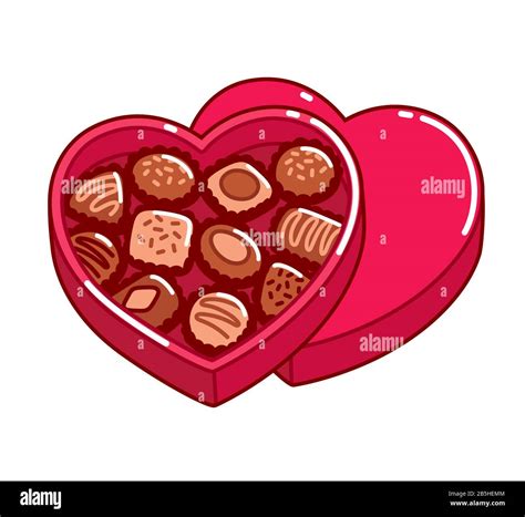 Open Heart Shaped Box Of Chocolates Valentines Day T Isolated