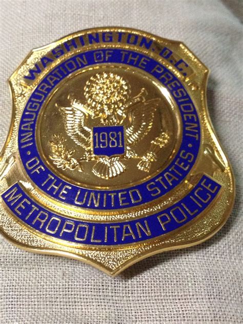 1981 Presidential Inauguration Dc Police Badge