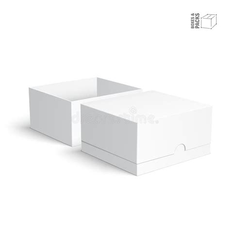 Blank Paper Or Cardboard Boxes Templates On White Background Stock