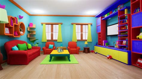 Livingroom Cartoon Asset 3d Turbosquid 1388890