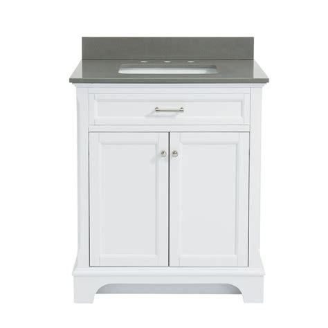 With brown marble like top. allen + roth Roveland White Undermount Single Sink ...