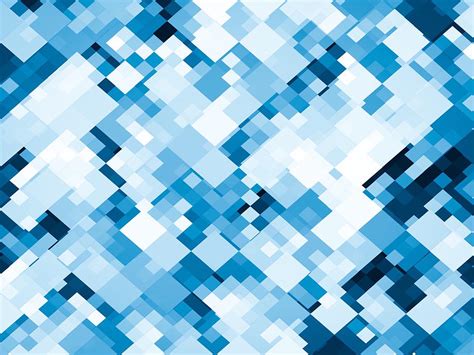 Geometric Square Pixel Pattern Abstract Background In Blue Digital Art