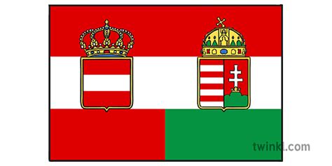 Austria Hungary Flag Illustration Twinkl