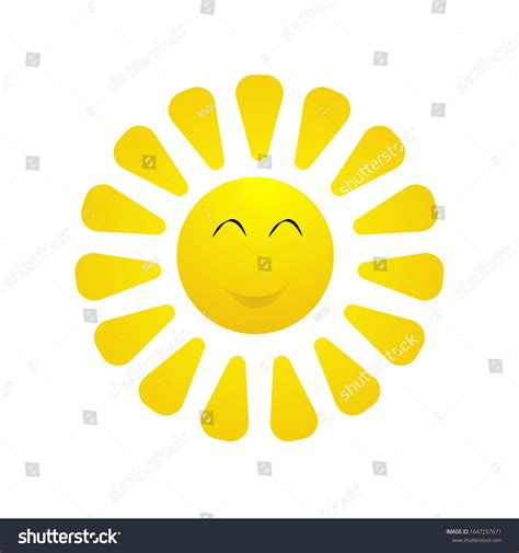 Lovely Smiling Sun Emoji Summer Emoticons Stock Vector Royalty Free