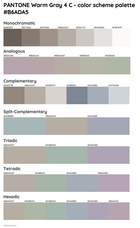 Pantone Warm Gray 4 C Color Palettes And Color Scheme Combinations