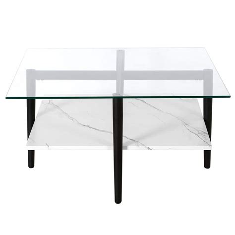 Meyerandcross Otto 32 In Blackened Bronze Glass Square Coffee Table With