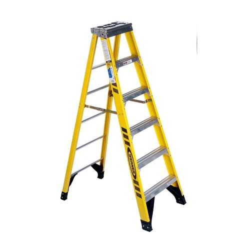 Werner 6 Ft Fiberglass Step Ladder With 375 Lb Load Capacity Type Iaa