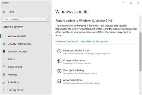 Feature Update To Windows 10 Version 21h2 Whats New