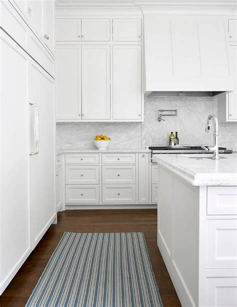 Shop wayfair for all the best blue kitchen rugs. Blue Striped Rug with All White Kitchen - Transitional ...