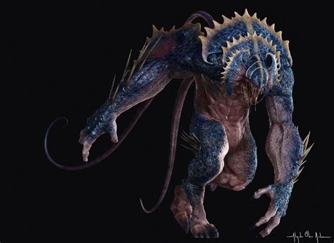 Marine Creature Pose Alejandro Olmo Monster Concept Art Mythical