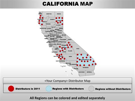 Usa California State Powerpoint County Editable Ppt Maps And Templates