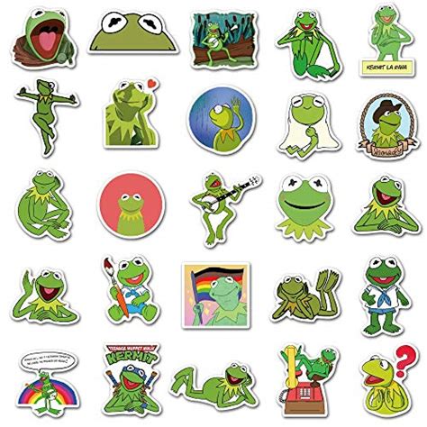 50 Pcs Kermit Frog Laptop Stickers For Decor Waterproof Vinyl Frog