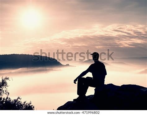 Moment Loneliness Man Sit On Rock Stock Photo 471996802 Shutterstock