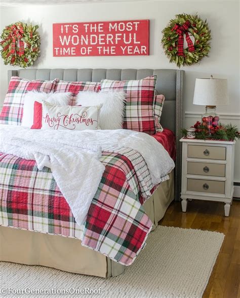 Plaid Christmas Decor Bedroom 2021 Four Generations One Roof