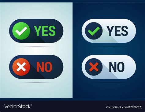 Yes And No Button With Check Mark And Cross Signs Vector Image