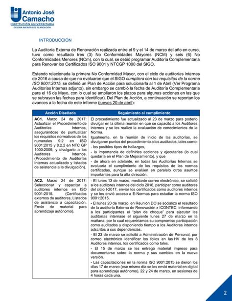 Ejemplo Informe Auditoria Interna Pdf