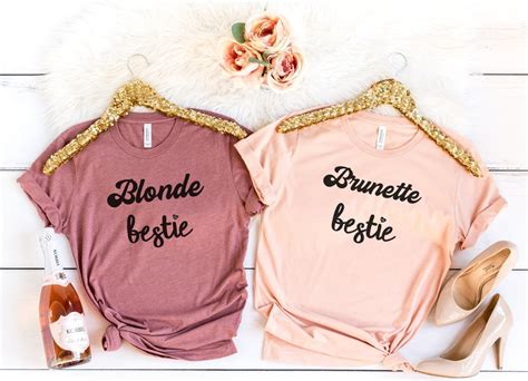 Best Friend Shirts Blonde Bestie Brunette Bestie T For Etsy