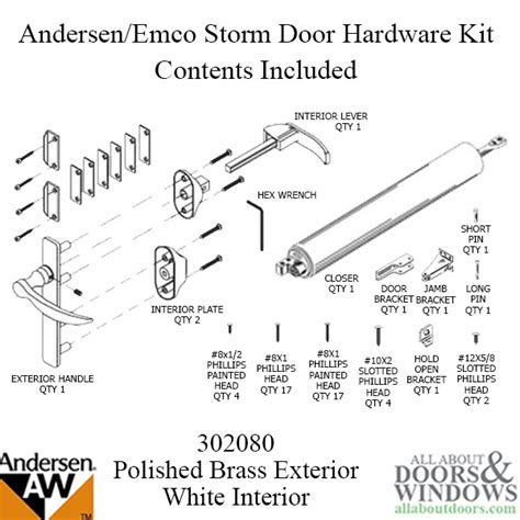 Andersen Window Emco Storm Door Handle Kit