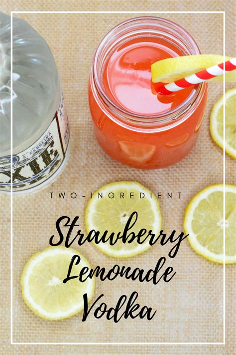 Vodka is a distilled spirit made from grains or potatoes. Two-Ingredient Strawberry Lemonade Vodka Cocktail ...