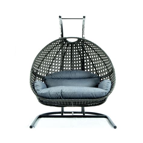 Shop for wicker hanging chair online at target. LeisureMod Modern Gray Wicker / Rattan Hanging Double Egg ...