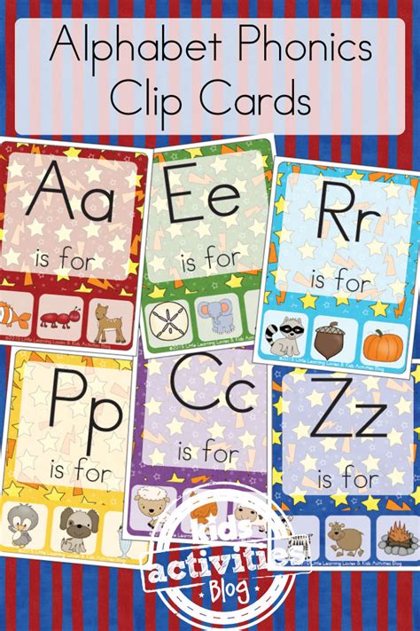 Free Kids Printable Alphabet Phonics Clip Cards Kids Activities Blog