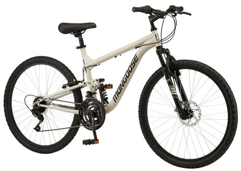 Mongoose Mens 26″ Major Mountain Pro Bike 18 Speed Bicycle White Sand