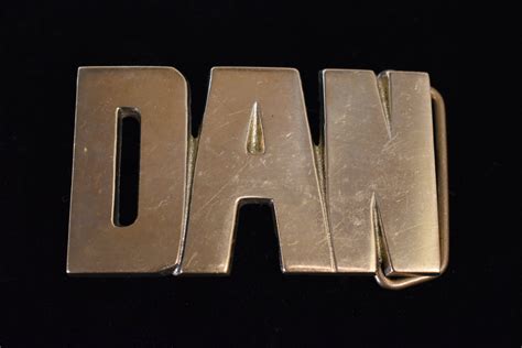 Dan Name Solid Brass Vintage Belt Buckle Vintage Belt Buckles Vintage