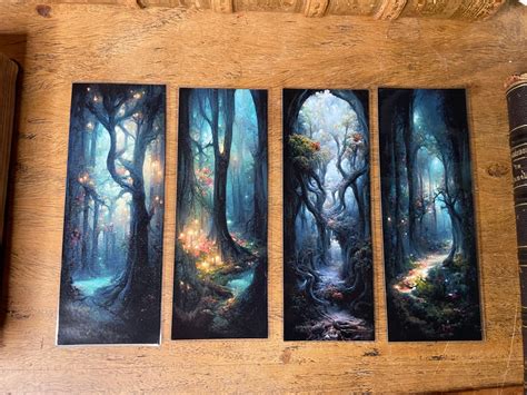Enchanted Forest Bookmark Set Of 4 Fantasy Bookmark Fairycore Book