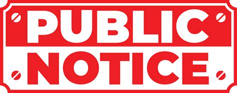 Public Notice Notice Sign In Red And White Color 11115072 Vector Art At