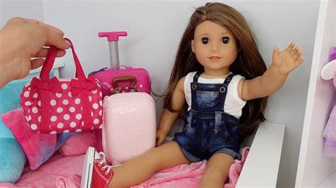 American Girl Doll Packing Her Suitcase For A Sleepover Youtube