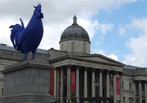 In Pictures Giant Blue Cock In Trafalgar Square Londonist