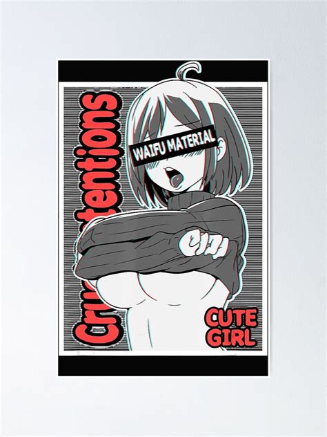 Ahegao Anime Girl Ecchi Waifu Material Lewd Otaku Poster For Sale