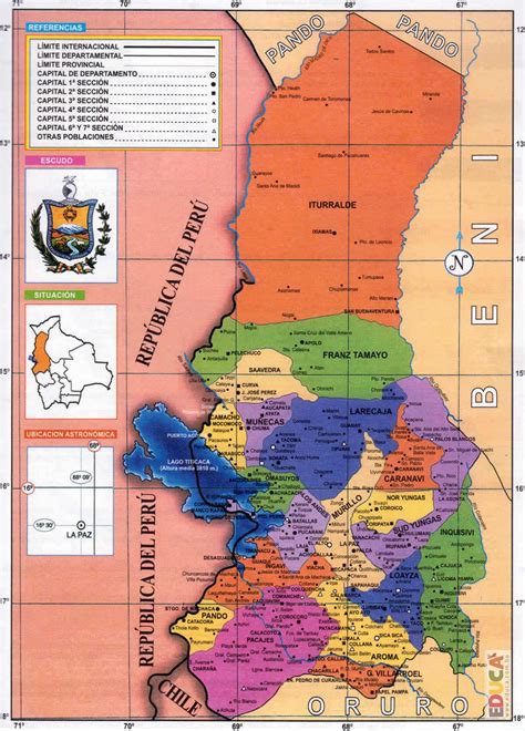 Mapa Político del Departamento de La Paz - Mapas de Bolivia | Mapa politico, Paz, Mapas
