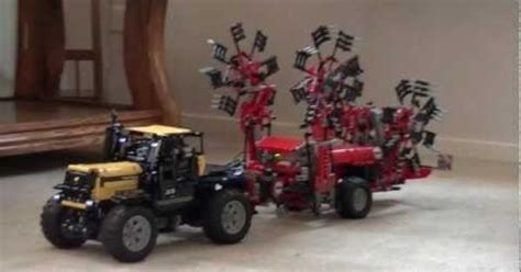 Lego Technic Tractor Jcb 2155 With Rake Hark Fella Ts 4000 Youtube