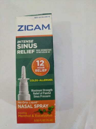 6 Pack Zicam Intense Sinus Relief Liquid Nasal Spray 050 Oz 732216204001 Ebay