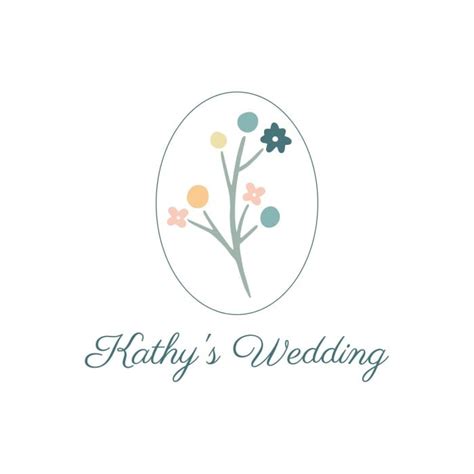 Free Floral Kathy Wedding Logo Template To Edit