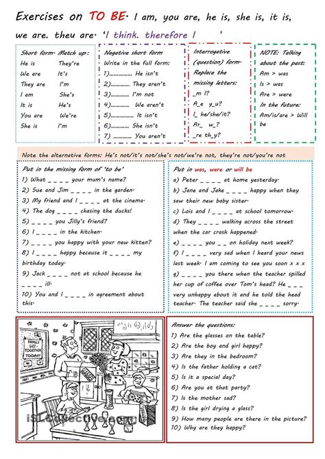 Ejercicios De Ingles Del Verbo To Be To Be 2 Pages Worksheets Writing