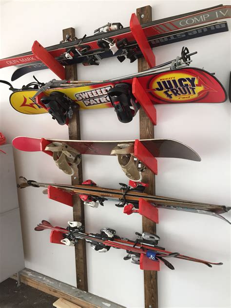 My Ski And Snowboard Rack Simple 2x4s And 1x2s Ski Rack Snowboard