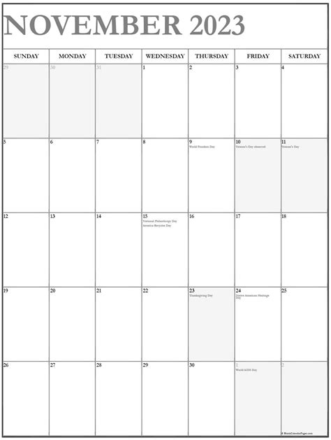 Printable Calendar November 2022 With Holidays