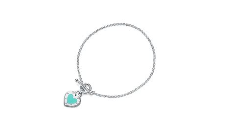 Return To Tiffany Love Heart Toggle Bracelet In Silver With Enamel